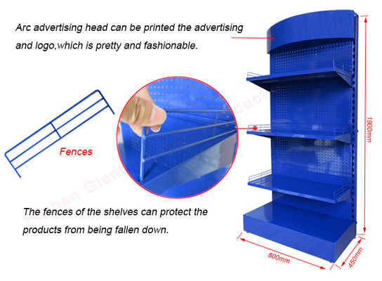 Exposição perfurada de Pegboard da chapa metálica com suporte da ferramenta dos ganchos