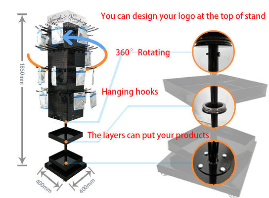 Suporte de exposição de gerencio a pilhas da cremalheira da joia da pulseira