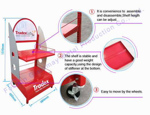 Cremalheira de exposição do óleo de suporte da exposição do lubrificante de 2 séries