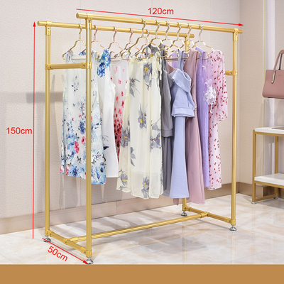 Suporte de exposição de aço inoxidável de suspensão da roupa da cremalheira de pano da sala de exposições da loja